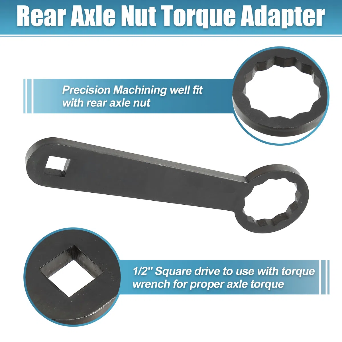 Motoforti 36mm Trasera Rueda Eje Tuerca Torque Llave Manual Herramientas HD-47925 Negro
