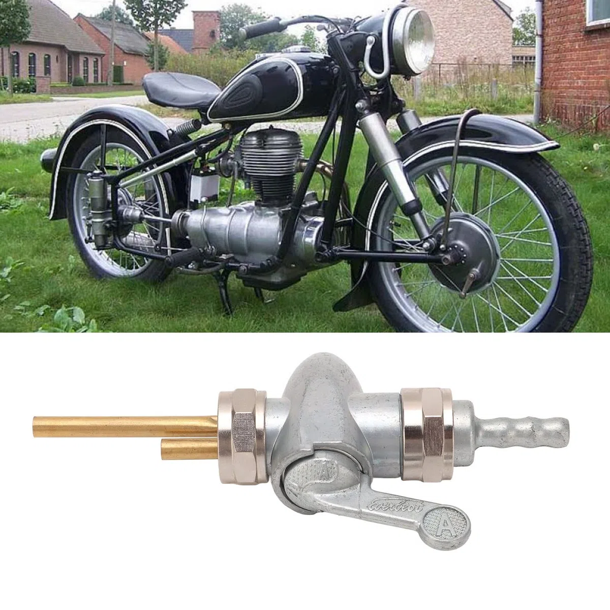 Llave de Purga de la Válvula de Combustible, Válvula de Combustible para Motocicleta, Interruptor de Control de Llave de Purga, Reemplazo de Metal para R25/3 R26 R27 R50/5 R75/5 R60/6