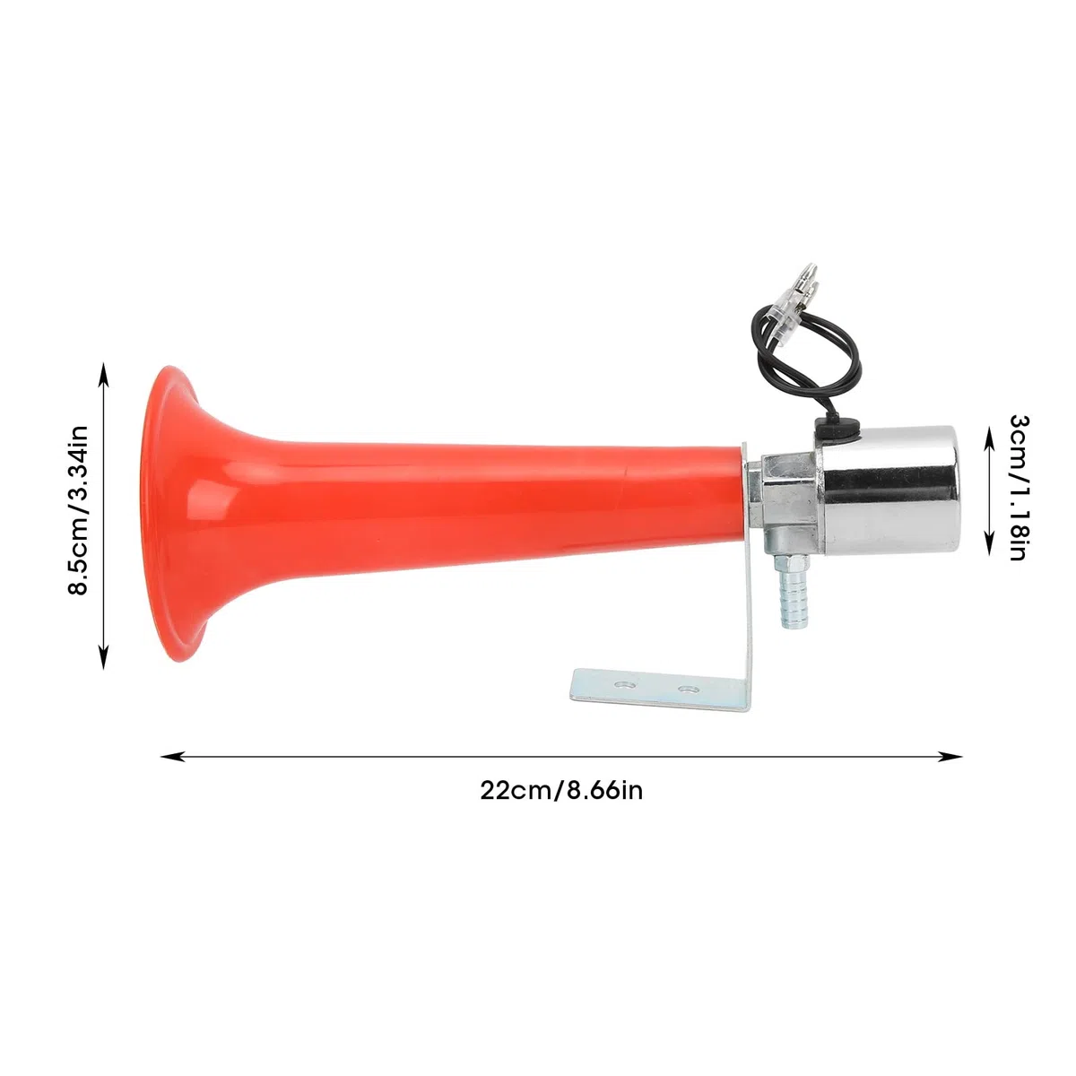 Tbest Bocina de camión de 12V/24V, Bocina de Silbato Turco 12V, Bocinas de Aire de 24V para Camiones, Bocina de Aire Roja de 180DB Propósito Universal Bocina de Silbato de Presión de Caravana
