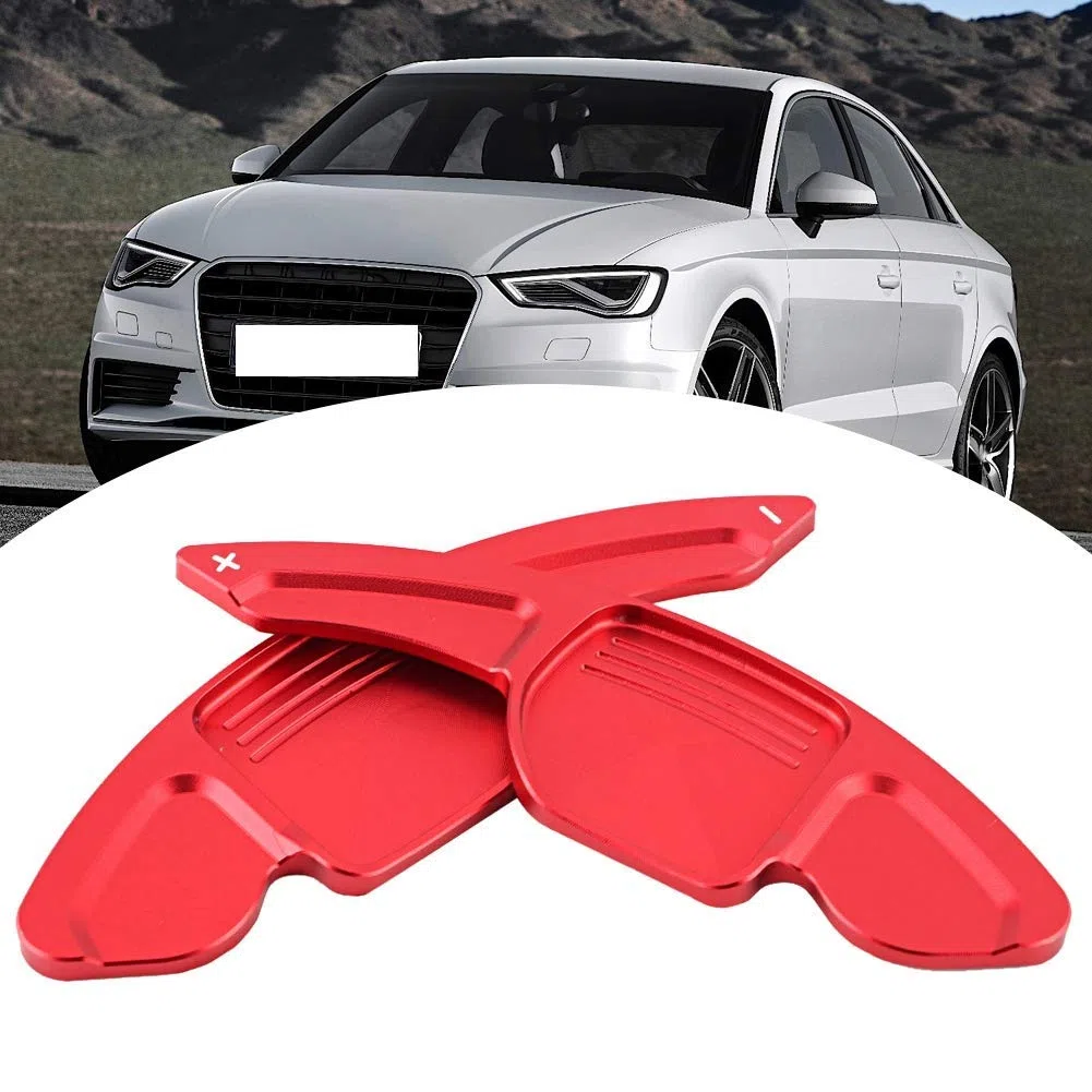 Aramox Paletas de cambio de marcha al volante, 2 piezas de aleación de aluminio, volante de velocidad, paleta de cambio de velocidad para A3 A4L A5 A6 A7 A8
