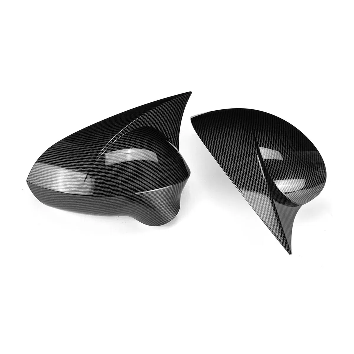 Espejo Retrovisor Tapa 2 Cubiertas Fibra Carbono Espejo Retrovisor Coche para Seat para Leon MK2 E para Ibiza MK4 6J 2008-2017 Carcasa Retrovisor(Glossy Black)