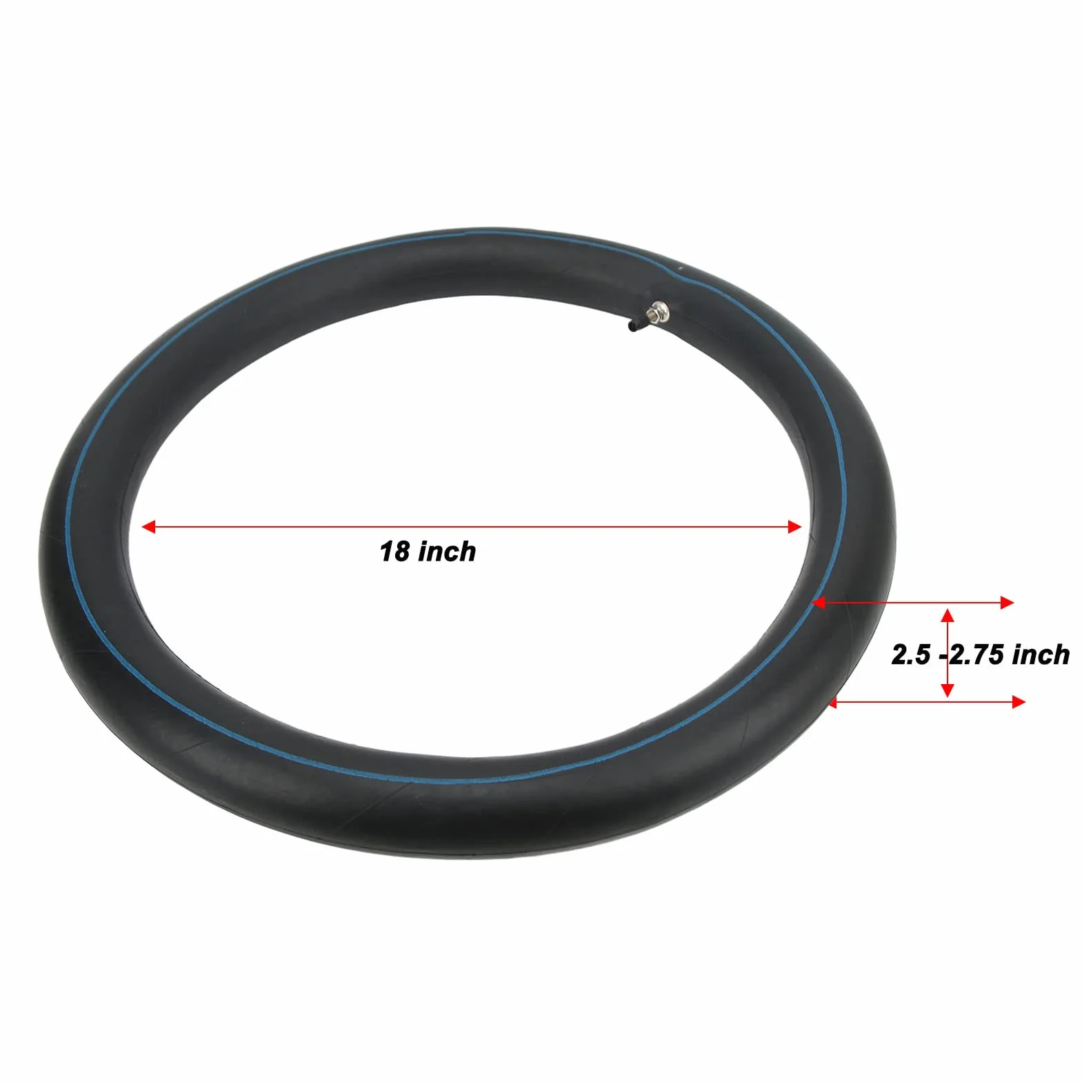 2 Piezas de Cámara de Aire 2.50-18/2.75-18/3.00-18, con Vástago de Válvula Recta TR4 para Moto, Cross, Enduro y SUV, Tubo de Goma Alta Resistencia, para Mantenimiento, Reparación y Todoterreno