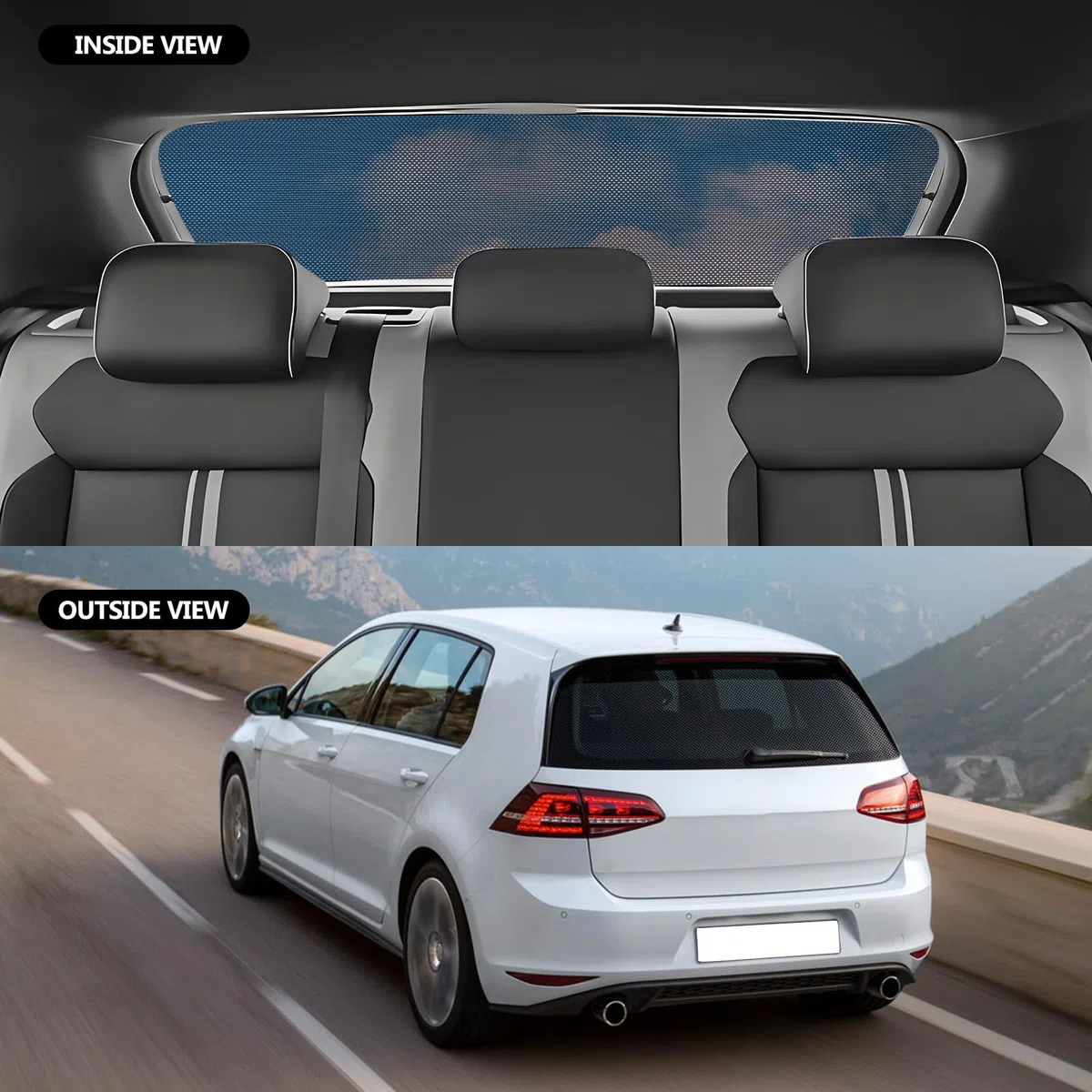 ZATOOTO Parasol Ventanas Traseras Coche para VW Golf 7 2015-2021, Protección Solar, Antirrayos UV, Apto para Niños, Plegable
