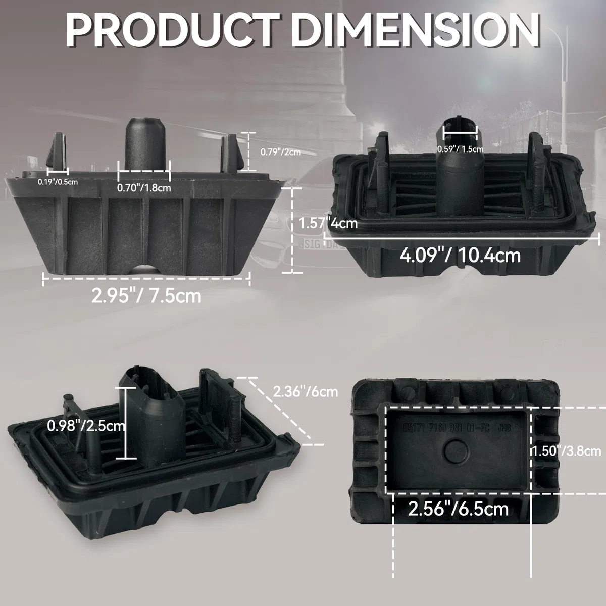 AUTOXBERT Soporte para gato hidráulico, plataforma elevadora delantera y trasera, almohadilla de goma, bloque de goma, adaptador para BMW Serie 5 E60 E61 X3 F25 X4 51717065919 (4 unidades)