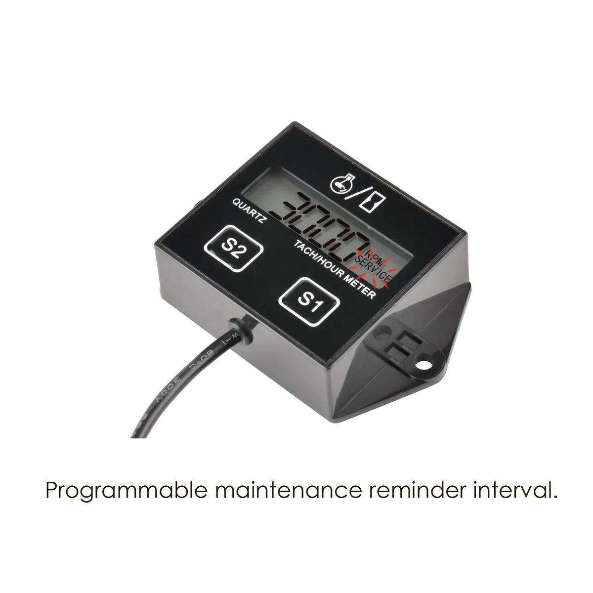 Jayron JR-HM011N LCD Tacómetro Inductivo de Gasolina Tacómetro Reiniciable/Medidor de Horas Impermeable para Paramotores,Ultraligeros,Generadores,Cortacésped,Motocicleta