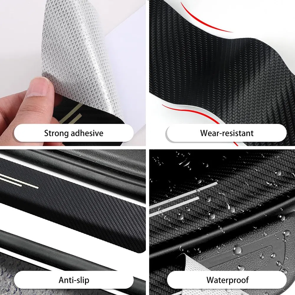 5pcs Coche Protector Umbral Puerta, para Mitsubishi Eclipse Cross 2018-2023 Carbono CocheTira Protectora Alféizar Puerta Coche Decorativo Accesorios