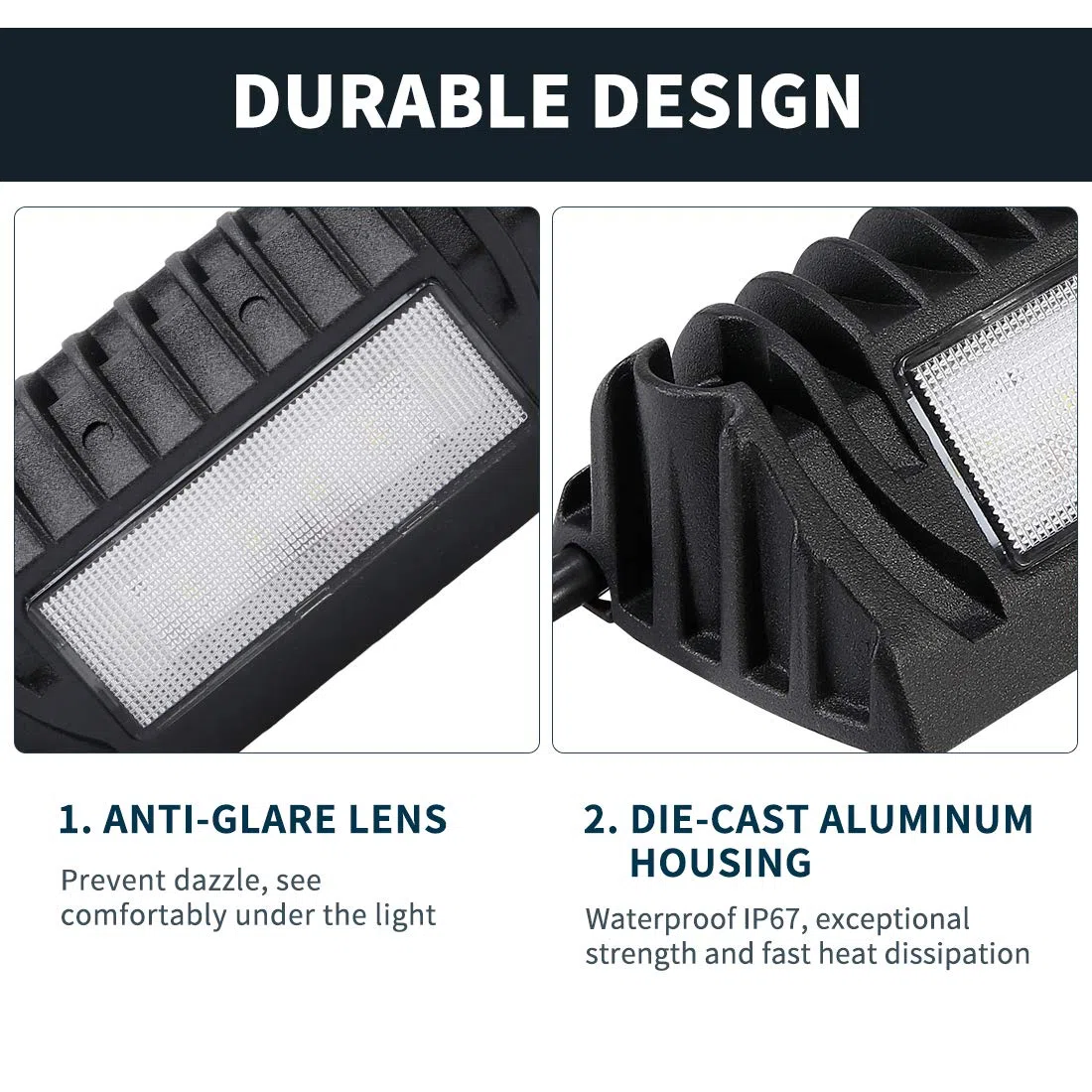 SUPAREE Luces 12v LED Caravana Luz LED 12v Camper Exterior Lamparas LED Autocaravana 12v LED Light Impermeable Blanca 6300K para RV Van Barco Coche Furgoneta 1PC