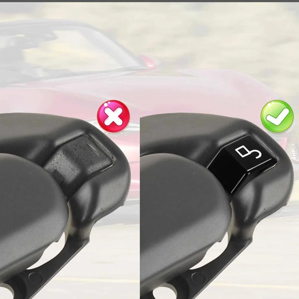 Bewinner Juego de Cerradura de Pestillo de Techo Blando Convertible, Kit de Reconstrucción Fuerte para Miata 1990-2005, Aleación de Aluminio, 2 Cerraduras de Pestillo Negras