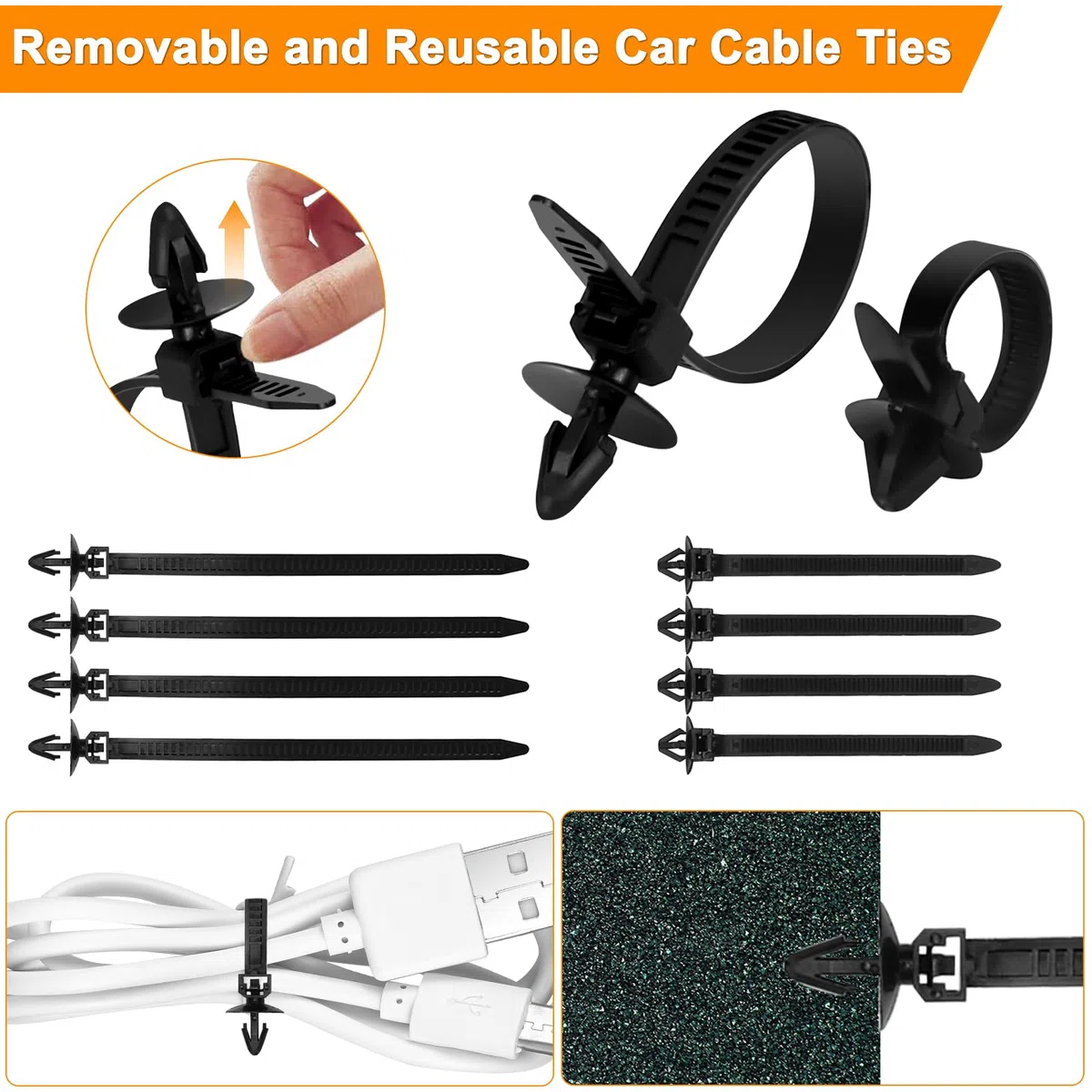 Juego de 1420 Piezas de Clips Remaches Plástico - 32 Tamaños Grapas Coche para Automóviles,Clips de Fijación para Coche con Bridas para Cables,Separadores y Accesorios para Herramientas