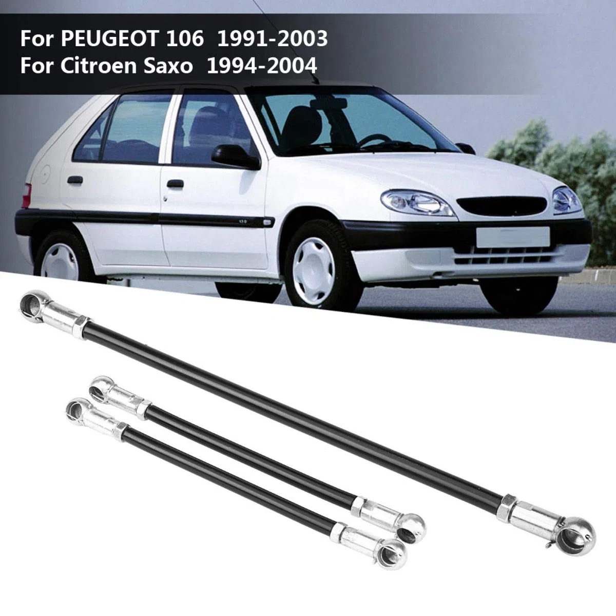 Qiilu Varilla de conexión de engranaje, 3 varillas de conexión de conexión de engranaje de cambio de coche para 106 1991-2003 1994-2004