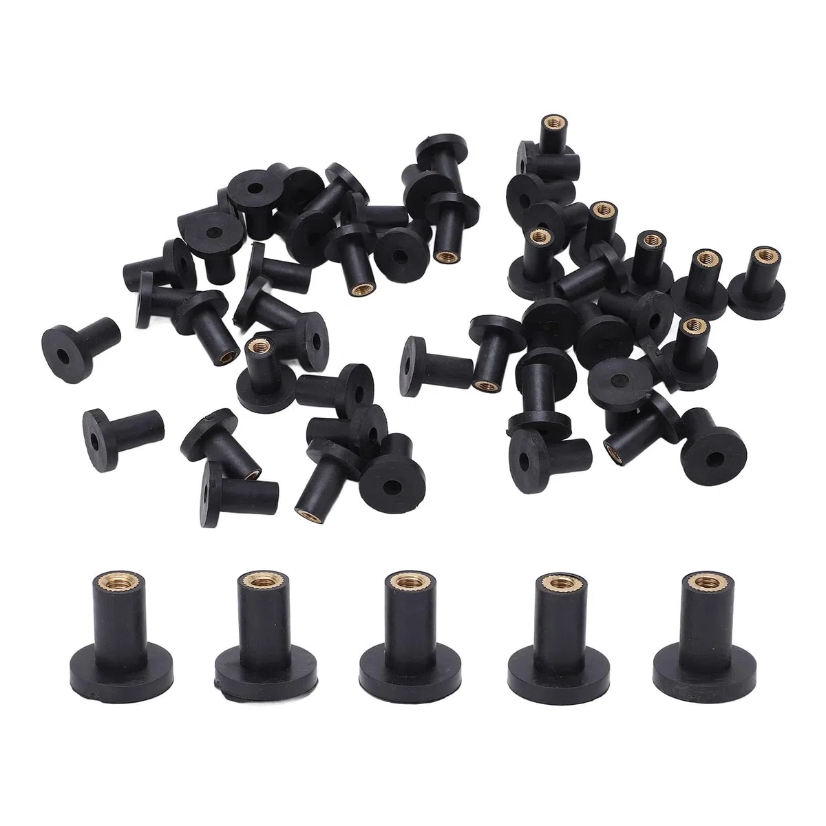 50 Uds M5 Tuercas De Pozo Sujetadores De Carenado Parabrisas Accesorios De Motocicleta Tornillos Tuercas De Parabrisas Tuerca De Goma para Motocicleta Universal