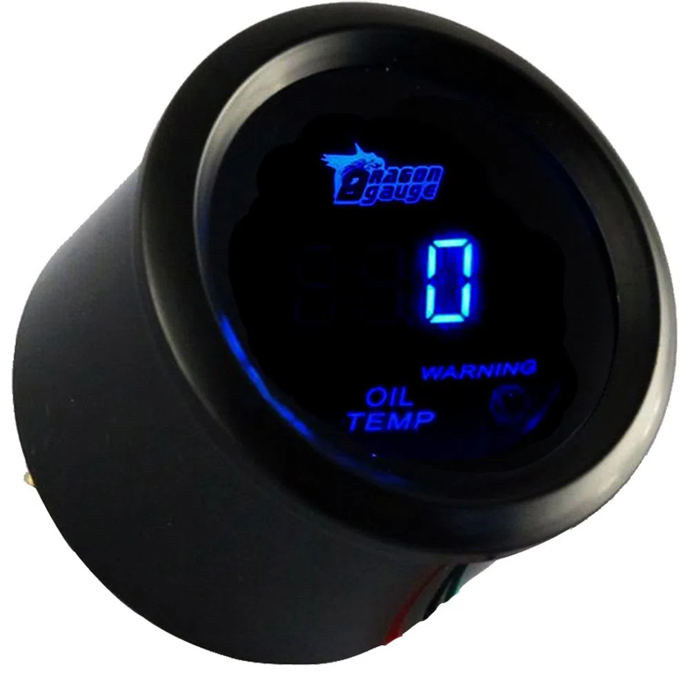 E Support 2" 52mm Medidor LED Azul Digital de Temperatura Calibre Instrumento del Aceite del Motor del Coche