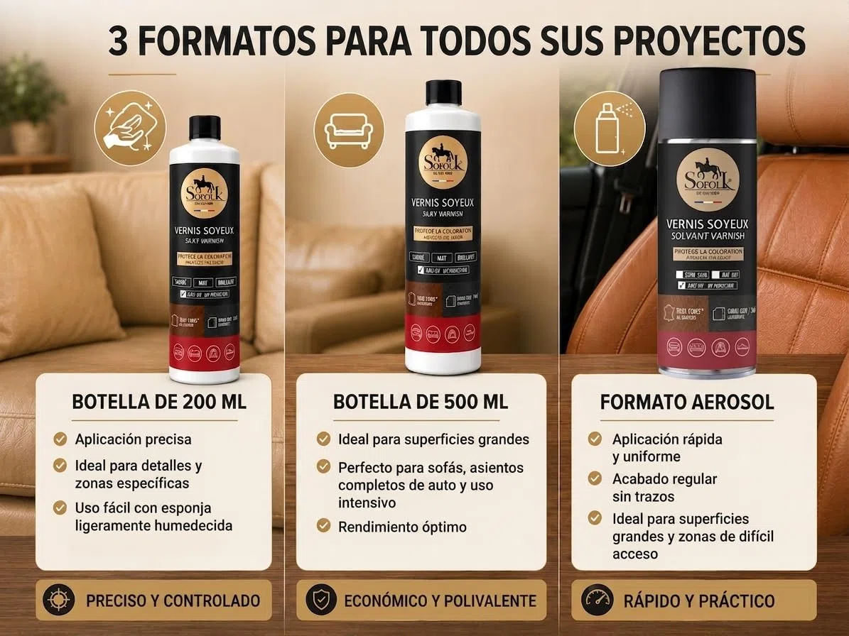 SOFOLK Barniz Sedoso para Piel. Protege la coloración y la Flor de la Piel y Evita la Suciedad prematura (Satinado)
