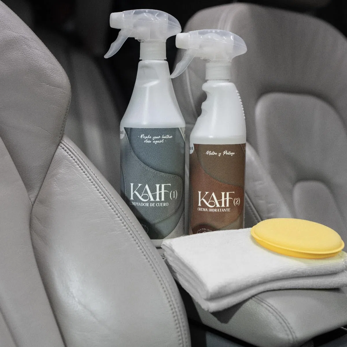 Sisbrill Kit Kaif de Limpieza y Nutrición de Cuero. | Kit Kaif para limpiar, nutrir y cuidar cuero y piel con acabado natural y no graso