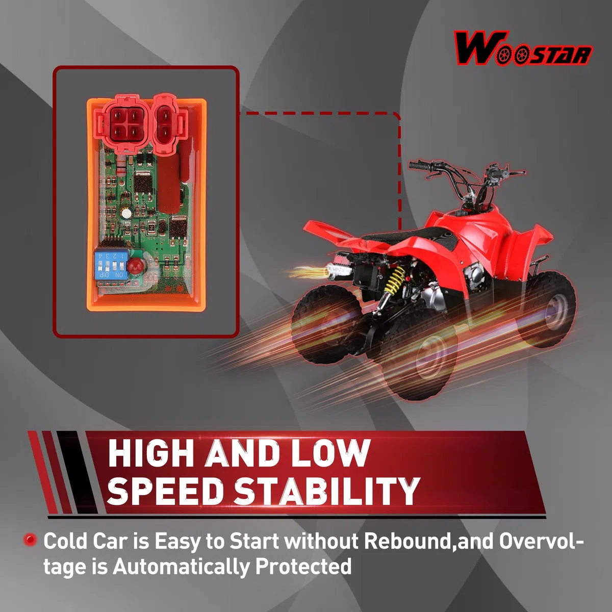 WOOSTAR 6 Pines AC CDI Reemplazo para GY6 50cc 90cc 110cc 125cc 150cc 200cc 250cc Scooter ATV Go Kart Ciclomotor Quad Dune Buggy Pit Dirt Bike