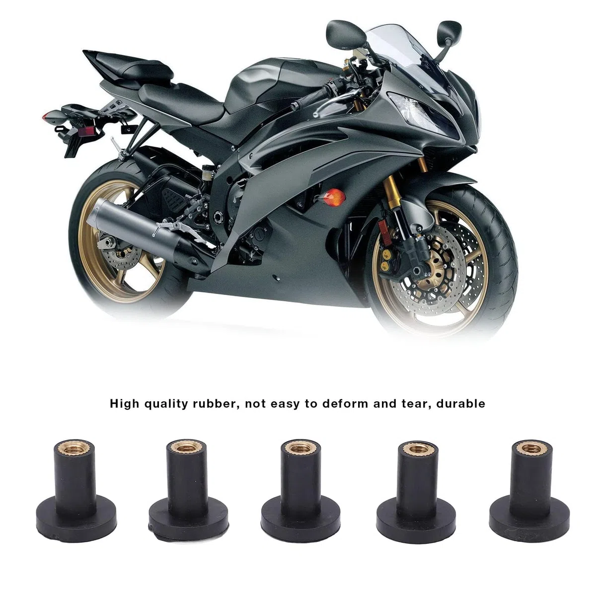 50 Uds M5 Tuercas De Pozo Sujetadores De Carenado Parabrisas Accesorios De Motocicleta Tornillos Tuercas De Parabrisas Tuerca De Goma para Motocicleta Universal