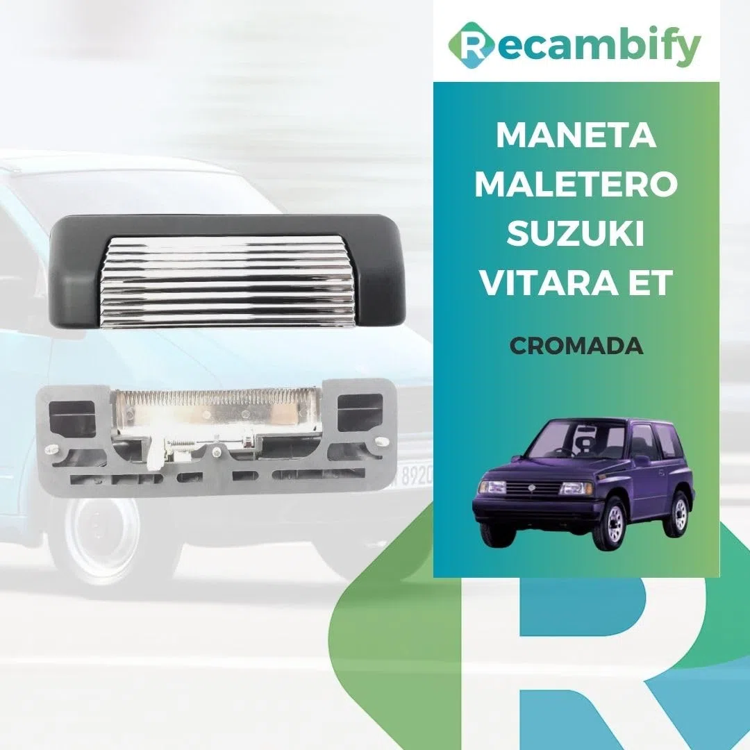Maneta de Maletero para Suzuki Vitara 1988-2002 — Tirador Portón Trasero Cromado | Sustitución directa | Compatible con Suzuki Vitara ET 3 Puertas