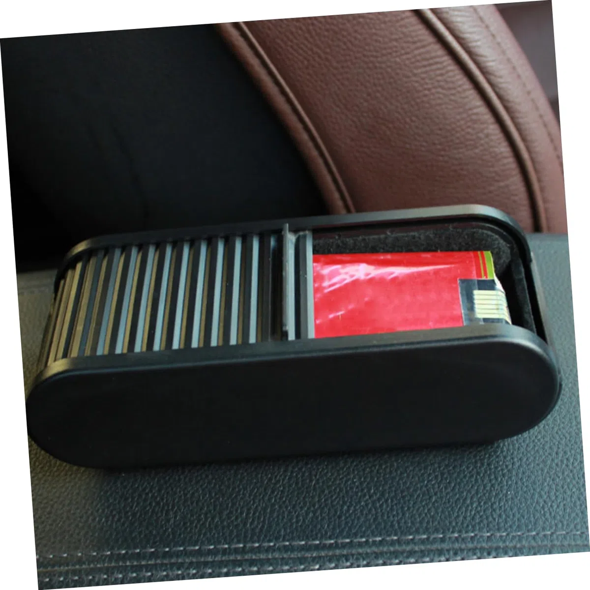 Mobestech Organizador Práctico y Ligero para Coche, 2 Piezas de Plástico Negro, Adecuado para Snacks y Objetos Pequeños Interior del Automóvil