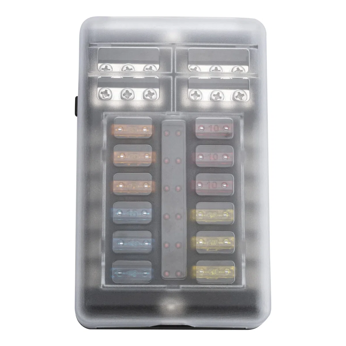Portafusibles 12v Coche ZEALfix Caja Fusibles 12 Vías Porta Fusibles con Indicador de Luz para Coche RV Barco Camión Vehículo SUV Yate
