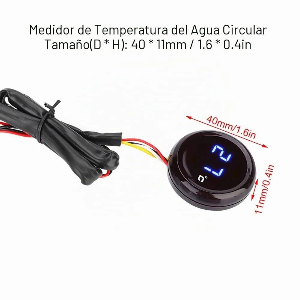 KSTE - Termómetro impermeable para motocicleta, termómetro de temperatura del agua, termómetro digital impermeable, termómetro de agua para H-Onda K-awasaki Y-amaha S-uzuki (color: luz azul)