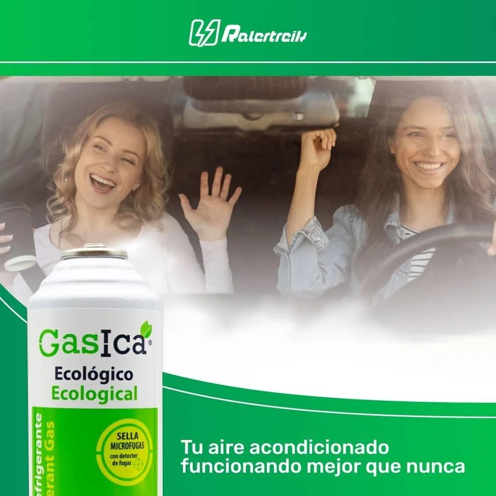 Gasica D2 226g. Bombona Refrigerante Orgánico Ecológico Sustituto del R12 y R134A para Recarga de Aire Acondicionado Coche y Neveras