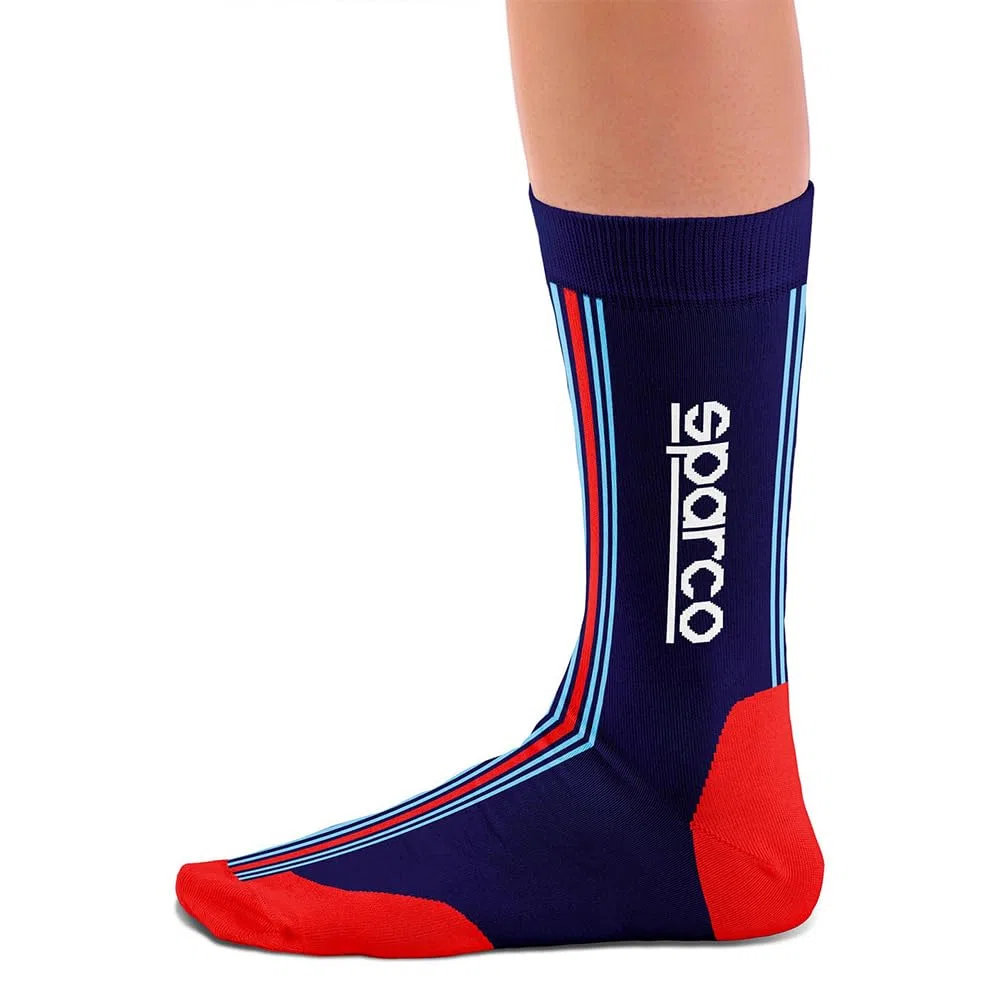 Calcetines Sparco Diseño Martini-R Talla 41-46 Azul Marino/Rojo