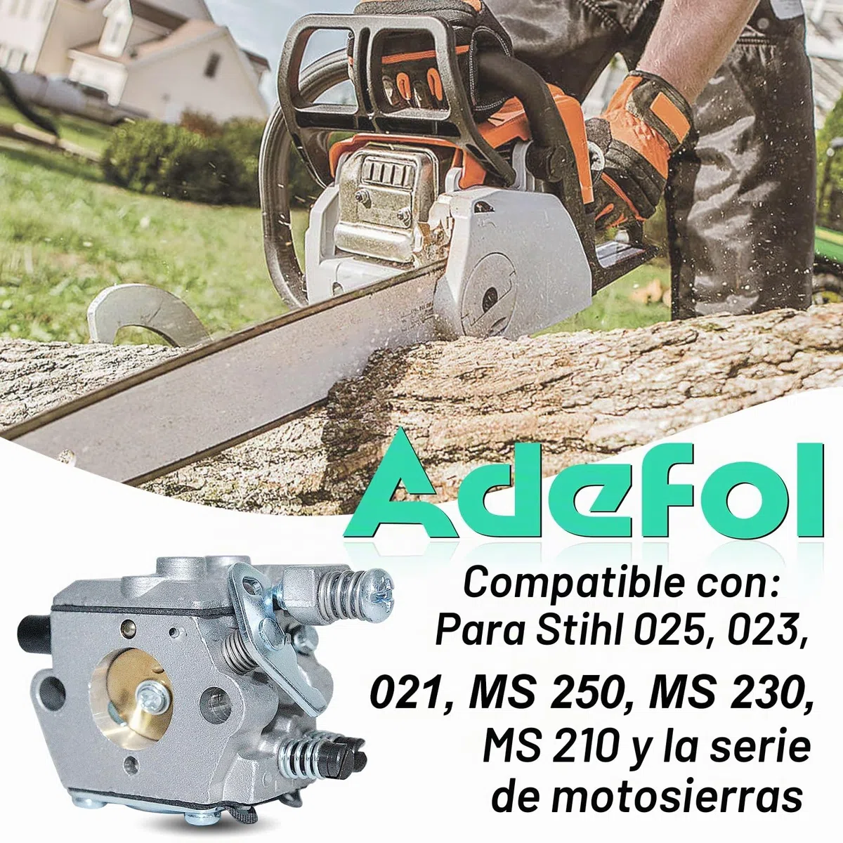 Kit de Carburador para STIHL 021, 023, 025, MS 210, MS 230, MS 250 Motosierra, ADEFOL Piezas de Repuesto incluye Carburador y Junta Bujía Filtro Manguera Tapa Caja del Filtro 13 en 1