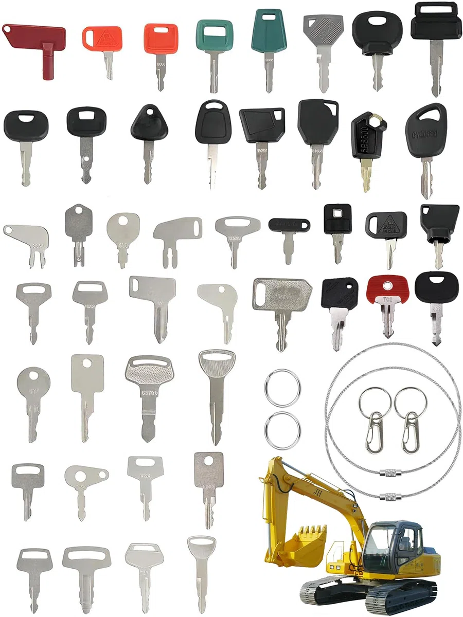 Juego de llaves universales para maquinaria de construcción, 45 unidades, compatible con John,Deere,Cat,Toyota, Kubota, JCB, Hitachi, New Holland, Case, Clark, Massey Ferguson