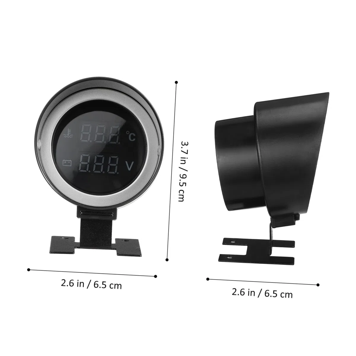 Medidor Digital De Temperatura Del Agua Y Voltímetro Para Coche Y Moto Pantalla Led Redonda Compacta Con Alarma Kit De Instalación Fácil Para Monitoreo De Motor Y Refrigerante