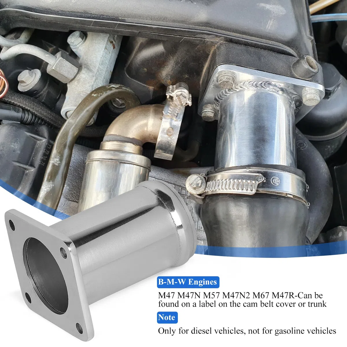 EFUTURETIME Válvula EGR, Kit de EGR & Cooler Delete Valvula compatible con E46/E39/E38/E65, X3, X5