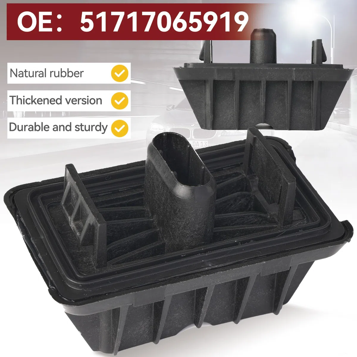 AUTOXBERT Soporte para gato hidráulico, plataforma elevadora delantera y trasera, almohadilla de goma, bloque de goma, adaptador para BMW Serie 5 E60 E61 X3 F25 X4 51717065919 (4 unidades)