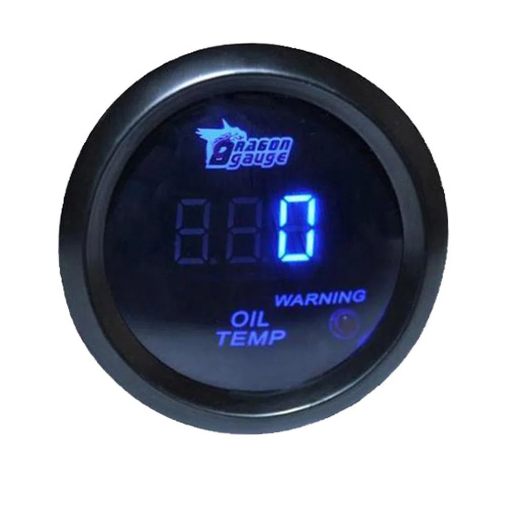 E Support 2" 52mm Medidor LED Azul Digital de Temperatura Calibre Instrumento del Aceite del Motor del Coche