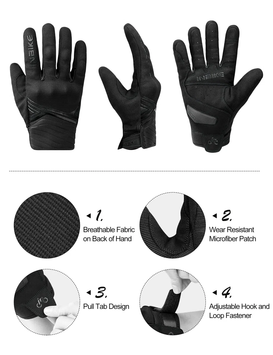 INBIKE Guantes Moto Hombre Protecciones En Nudillos Dedos, Guantes Motorista Motocicleta De Pantallas Táctiles para Moto Carretera Ciudad Bicicleta(IM902)