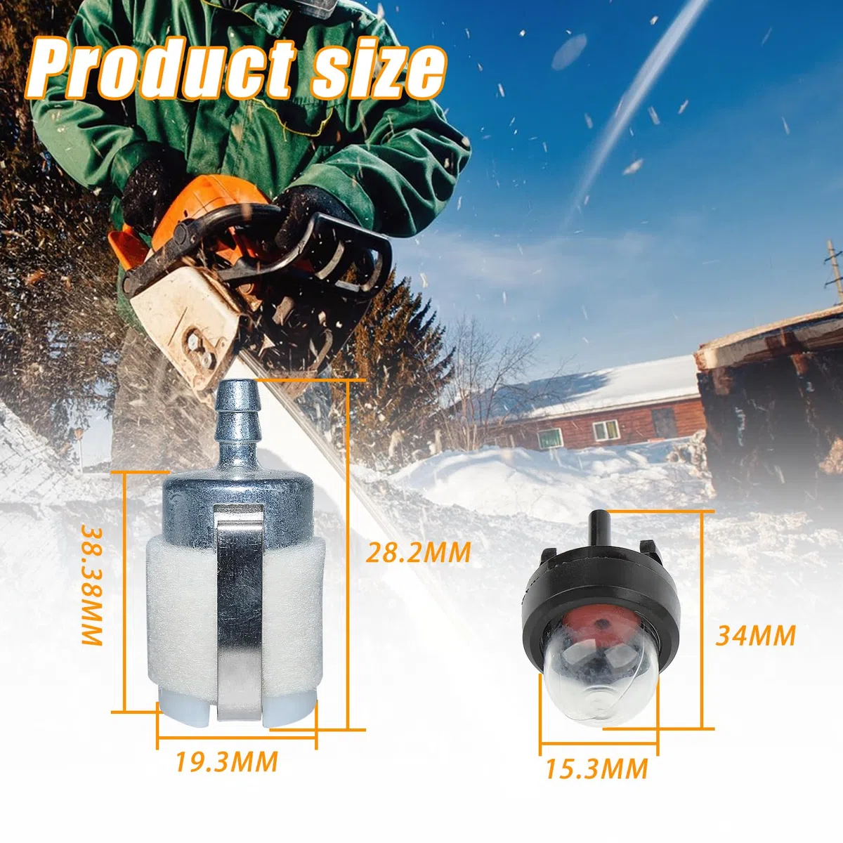 Carburador WT-589 Kit para Echo CS301, CS305, CS306, CS340, CS341, CS345, CS346, CS3000, CS3400, CS3450, con filtro de aire, manguera de combustible, filtro de combustible, bujía de
