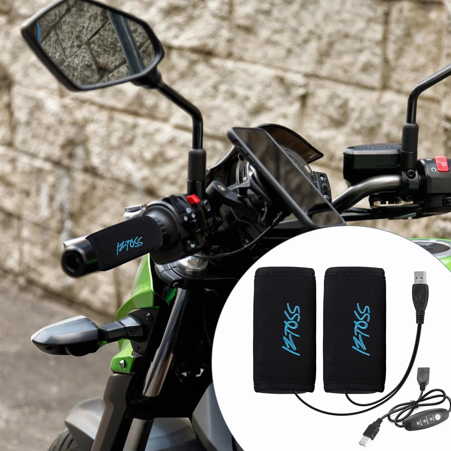 Mango De Calefacción Mango De Motocicleta, 5V PUños Calefactables Para Motocicleta, USB PUños Térmicos Para Motocicleta, PUños Calefactables Para Bicicleta Para Diámetro De Mango De 22-30mm