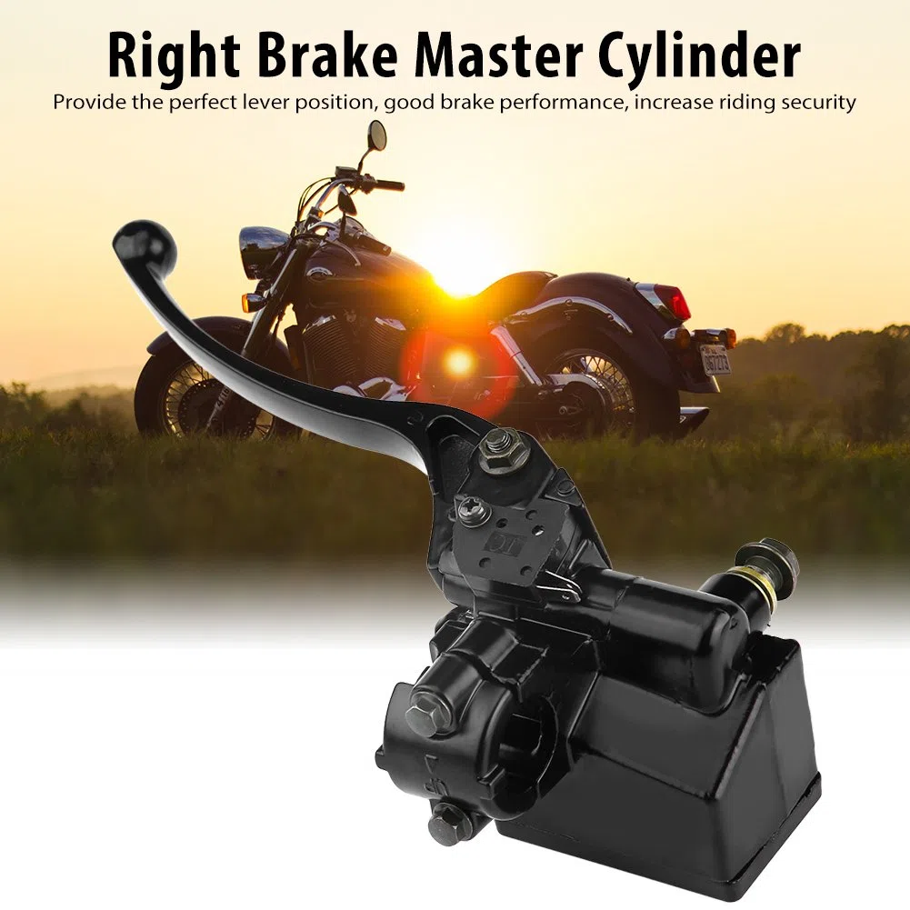Cilindro maestro de palanca de embrague de freno delantero derecho de motocicleta de 7/8 "22 mm para YFZ450 YFM (negro)