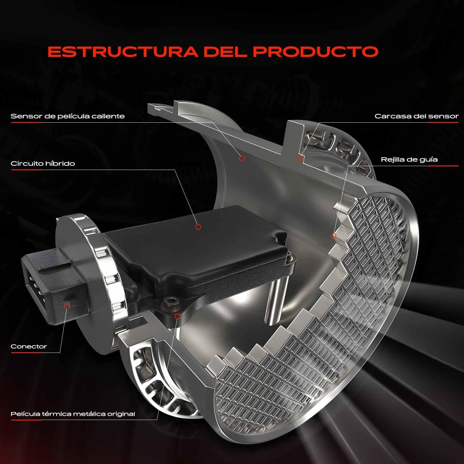 Frankberg Sensor de aire de admisión Compatible con Focus III Turnier K.u.g.a II DM2 C-Max II DXA/CB7 DXA/CEU K.u.g.a I Focus III Replace# 86-50091