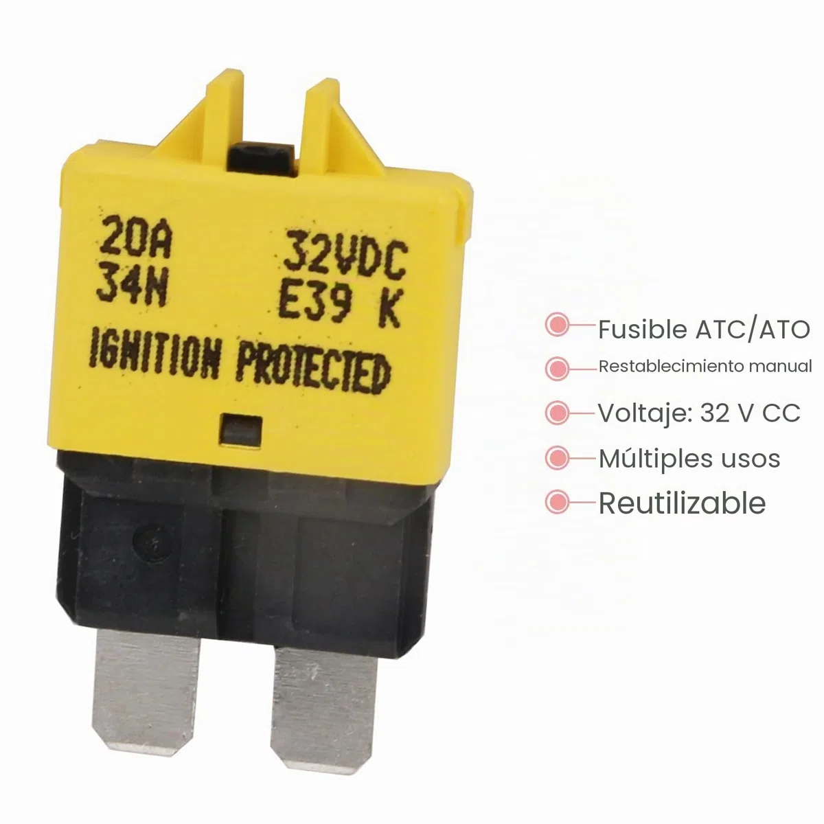 Barco de automóviles Disyuntor de reinicio manual fusible delgado ATC 5a, 10a, 15a, 20a, 25a, 30a 12v - 32v disyuntor dc, un paquete de 6