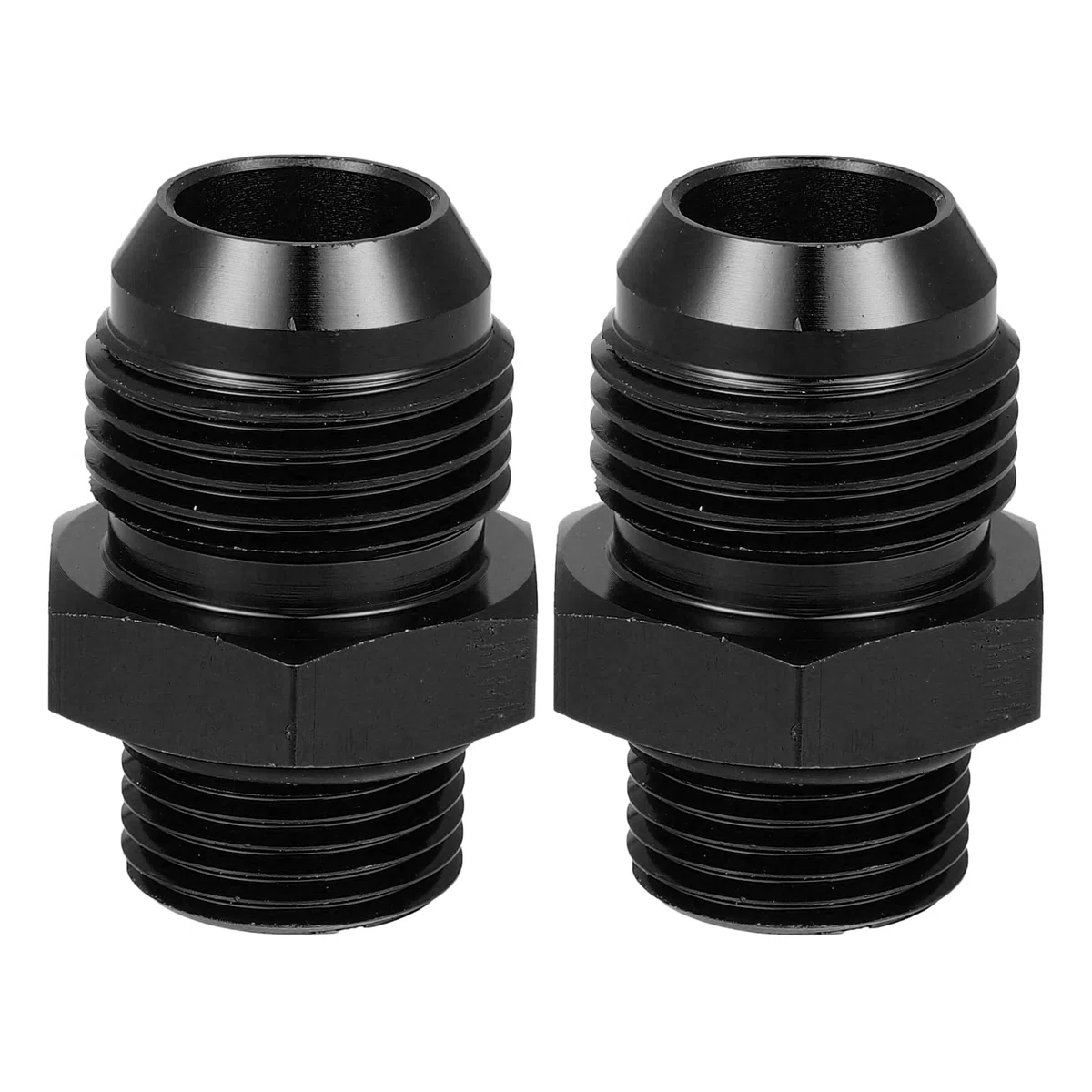 X AUTOHAUX 2uds Negro Macho Ajuste Adaptador Acampanado Unión Acoplador para Coche Auto AN10-M18*1,5