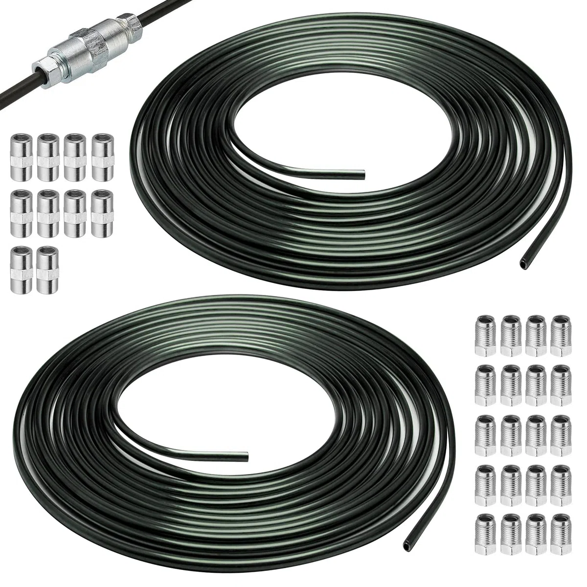 Juego de tubos de freno de acero, 10 m de diámetro, 4,76 mm de diámetro, con revestimiento de PVC, tubo de freno revestido de cobre, juego de tubos de freno para reparación de sistemas de frenos de