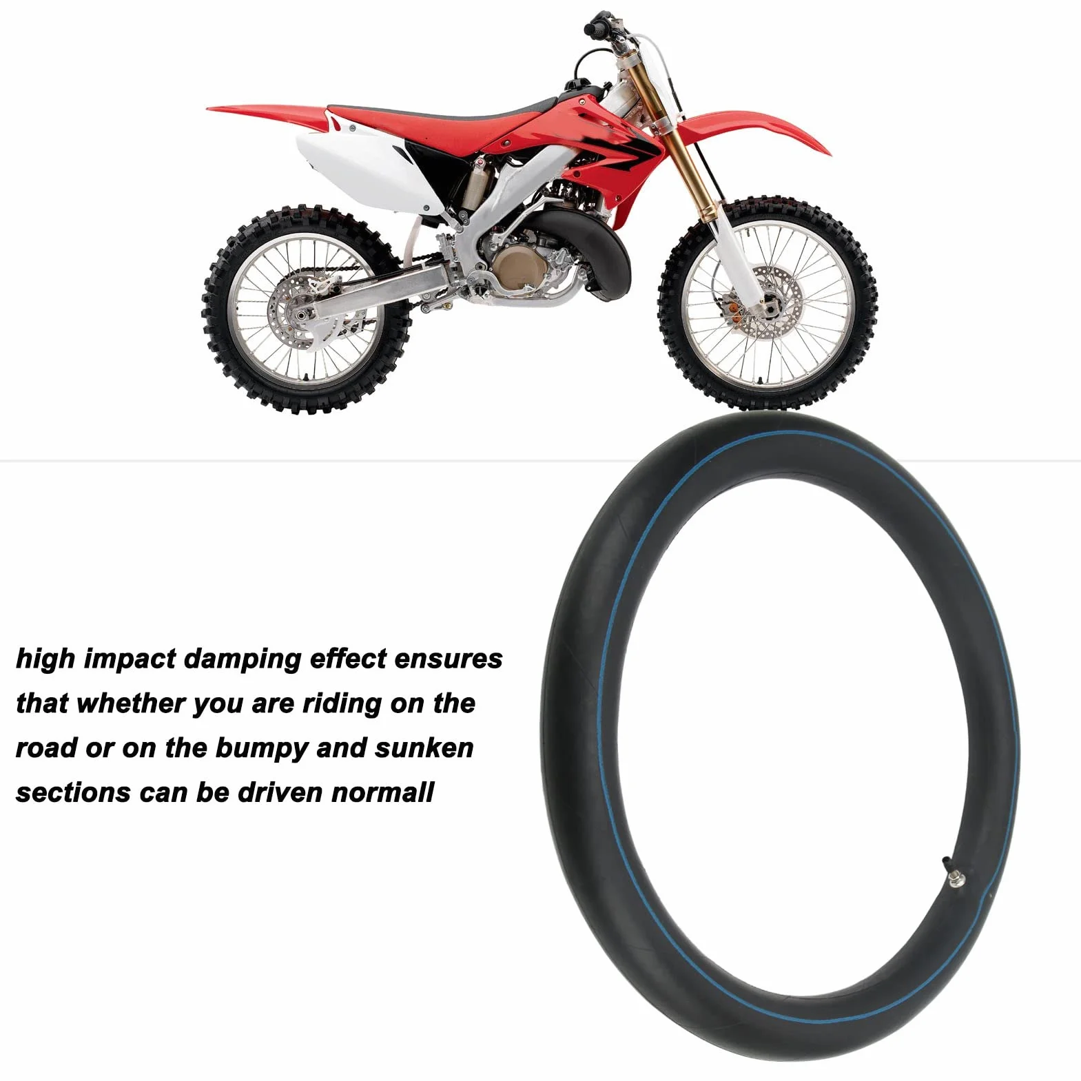 Asixxsix 2.50-18 2.75-18 3.00-18 Tubos Interiores de Motocicleta, 2 Piezas Tubos de Neumático de Motocicleta de Goma Premium con Vástago de Válvula Recta TR4 Tubo de Motocicleta de 18 Pulgadas