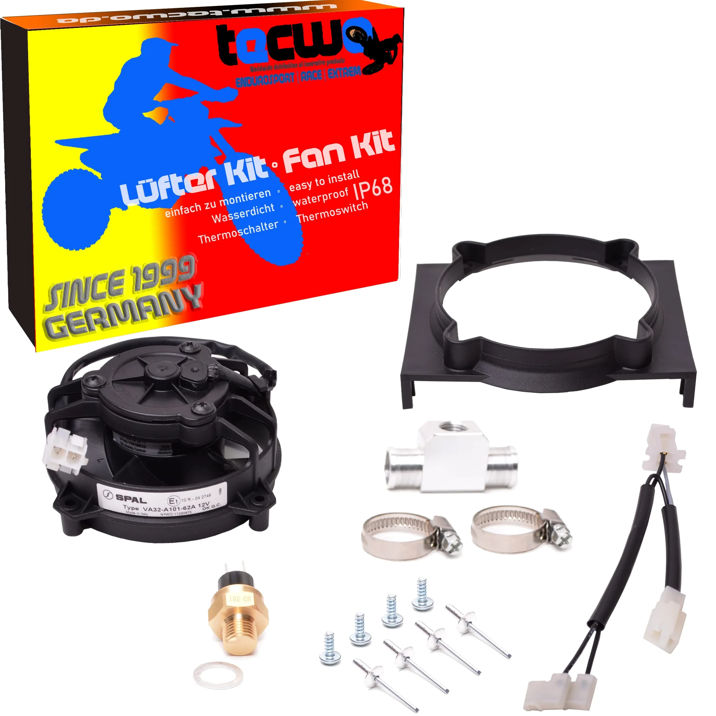 Enduro Beta RR 2T 4T a partir de 2010 hasta 2019 - Juego de ventiladores de refrigeración con interruptor térmico