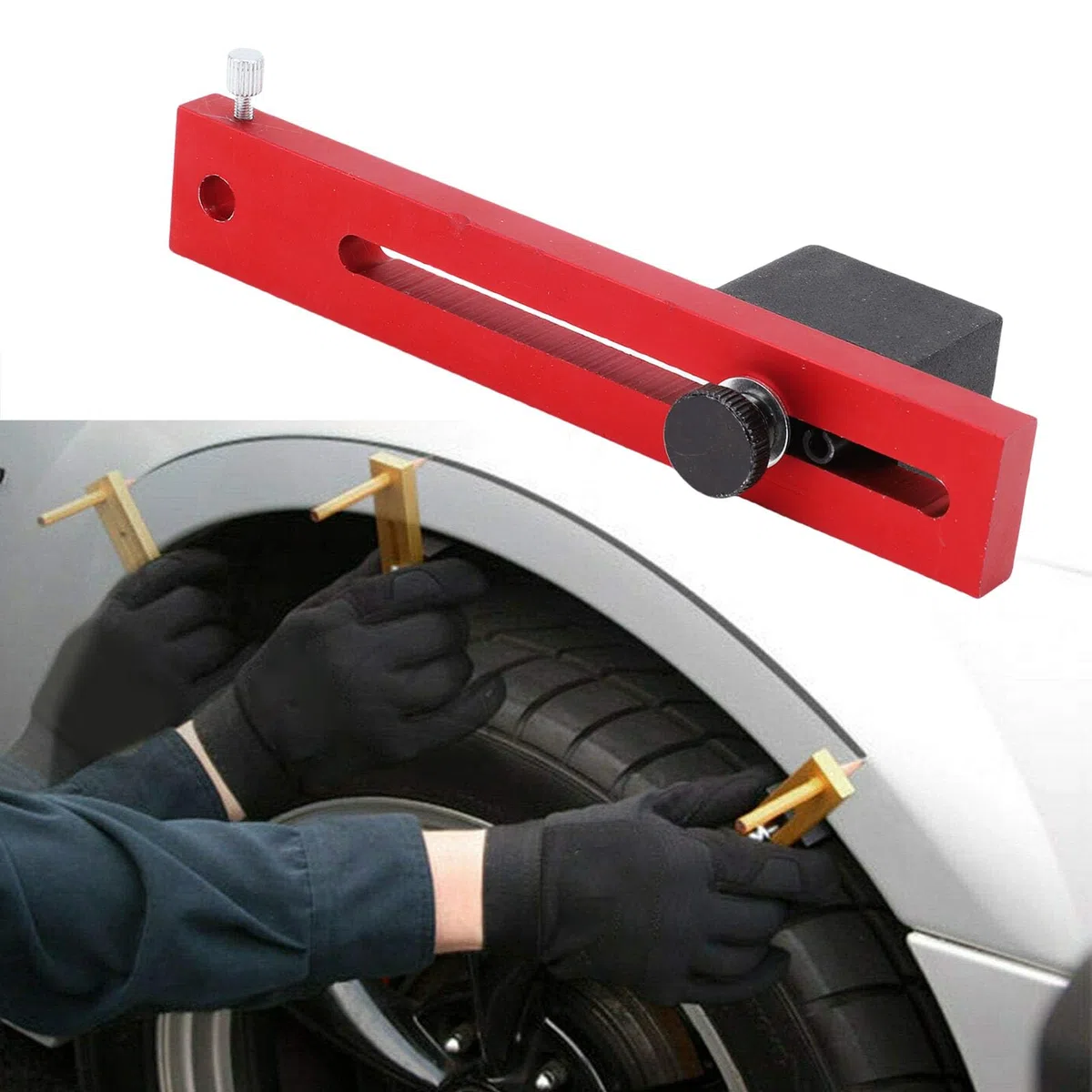 Sorandy Herramienta de Marcador de Línea de Carrocería de Automóvil, Herramienta de Trazado de Contorno Preciso, de Diámetro de Marcado Ajustable de 110 Mm, Ideal para Reparación de Automóviles y