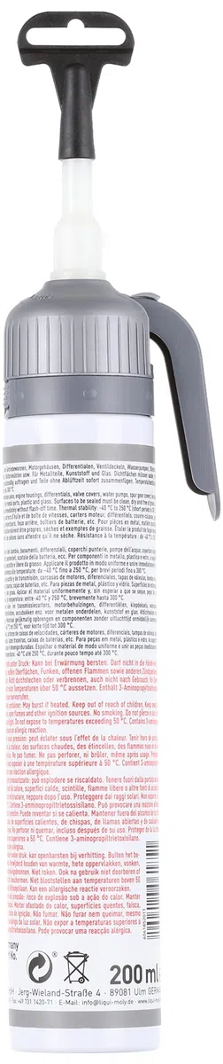 LIQUI MOLY Pasta estanqueizante de silicona negra, 200 ml, Protección corporal, Dichtstoff, Protección debajo del cuerpo, SKU 6185