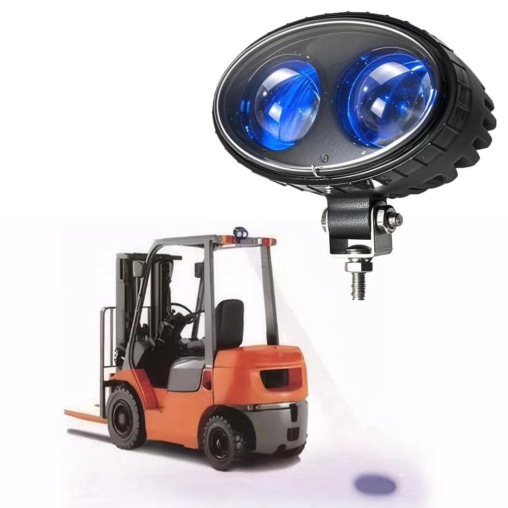 Luz de Seguridad LED de 8W para carretillas Elevadoras con lámpara de Punto Azul para Advertencia en almacenes, Camiones y Seguridad peatonal. Amplio Voltaje DC10V-100V y Brillo de 250LM