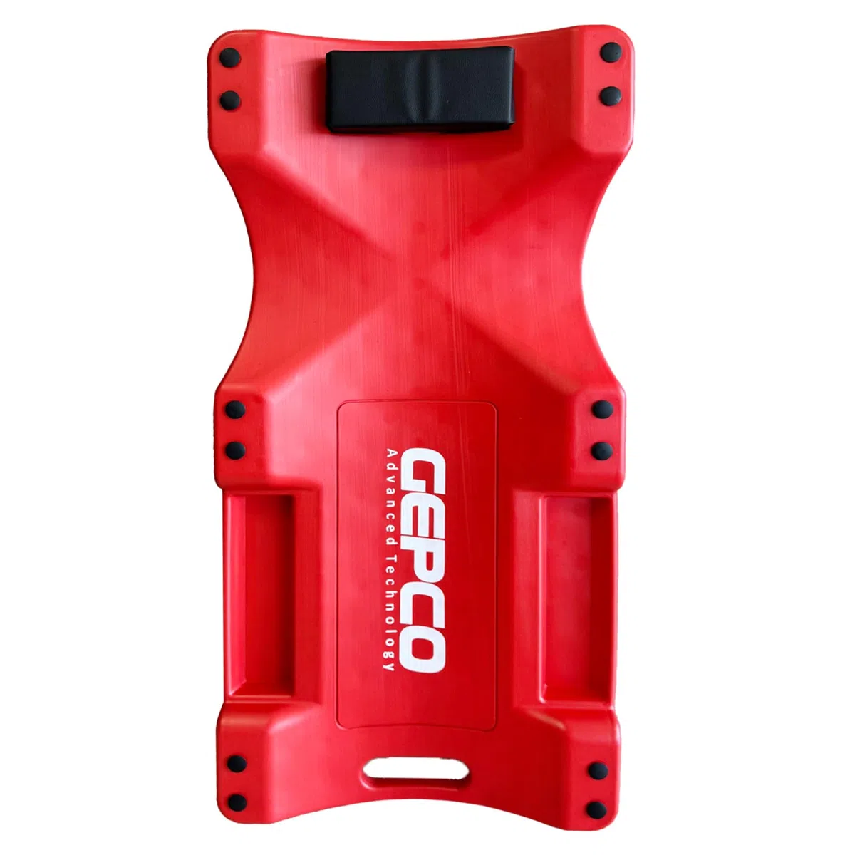GEPCO Tumbona de taller de 100 cm, tabla de ruedas de plástico con forma ergonómica, reposacabezas acolchado y bandejas para herramientas, capacidad de carga de 150 kg, 6 ruedas giratorias, camilla de