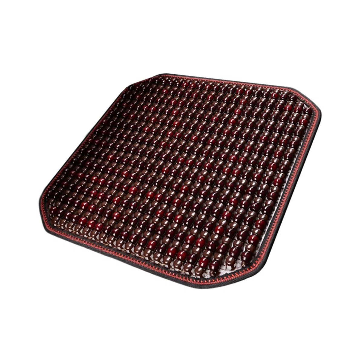 Cojín de Asiento de Madera Cubierta con Bolas Almohadilla para Coche Diseño Ergonómico Transpirable Instalación Práctica Adecuado para Oficina Vehícu, rojo