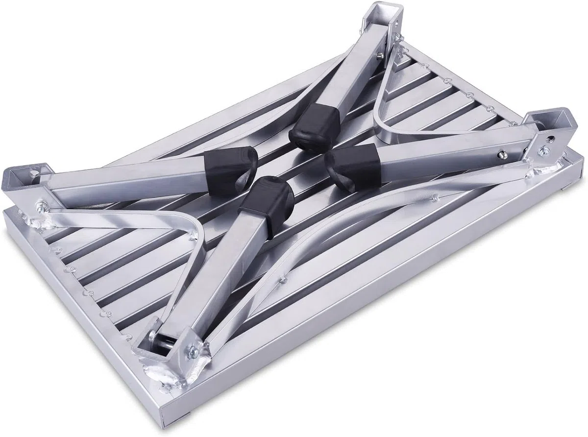 Johgee 47 x 30 x 23 cm Estable aluminio escalera de 1 nivel Plataforma de trabajo carga máxima 250 kg