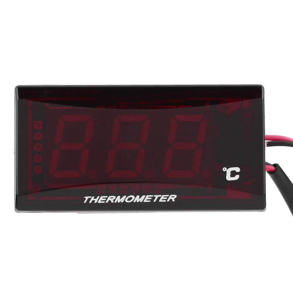 Fydun Termómetro digital de la motocicleta Temperatura del agua Medidor de temperatura para Scooter de carreras(Luz de fondo roja)