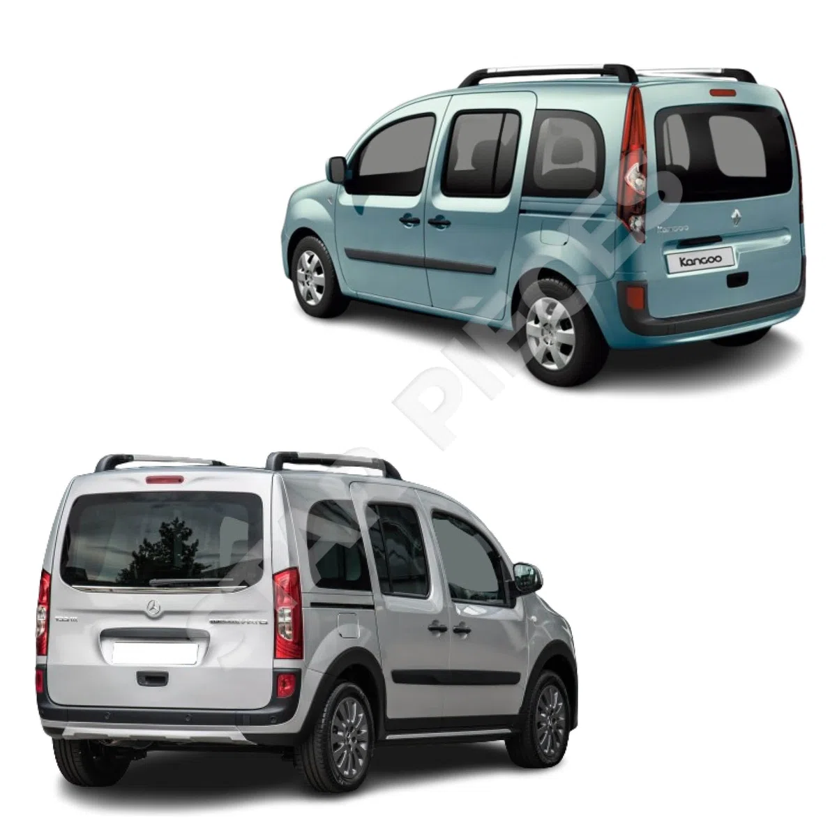 2 amortiguadores maletero compatibles para Kangoo 2, NV250 (X61) y Citan (W415) (2007-2023) muelle neumático maletero. 8200497806, 7000510514C0, 4159800064, 9045000Q0C